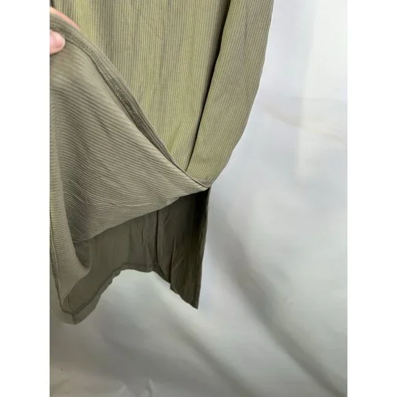 New Banana Republic Ribbed Knit Single Shoulder Dress Green - Picture 6 of 7